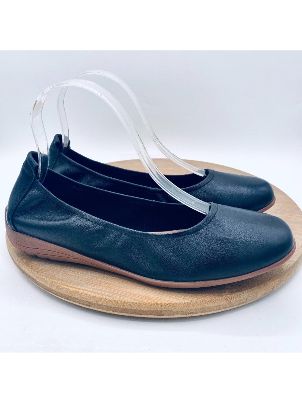 Joseph Seibel Shoes Womens 7 38 Black Leather Ballet Flats Minimalist